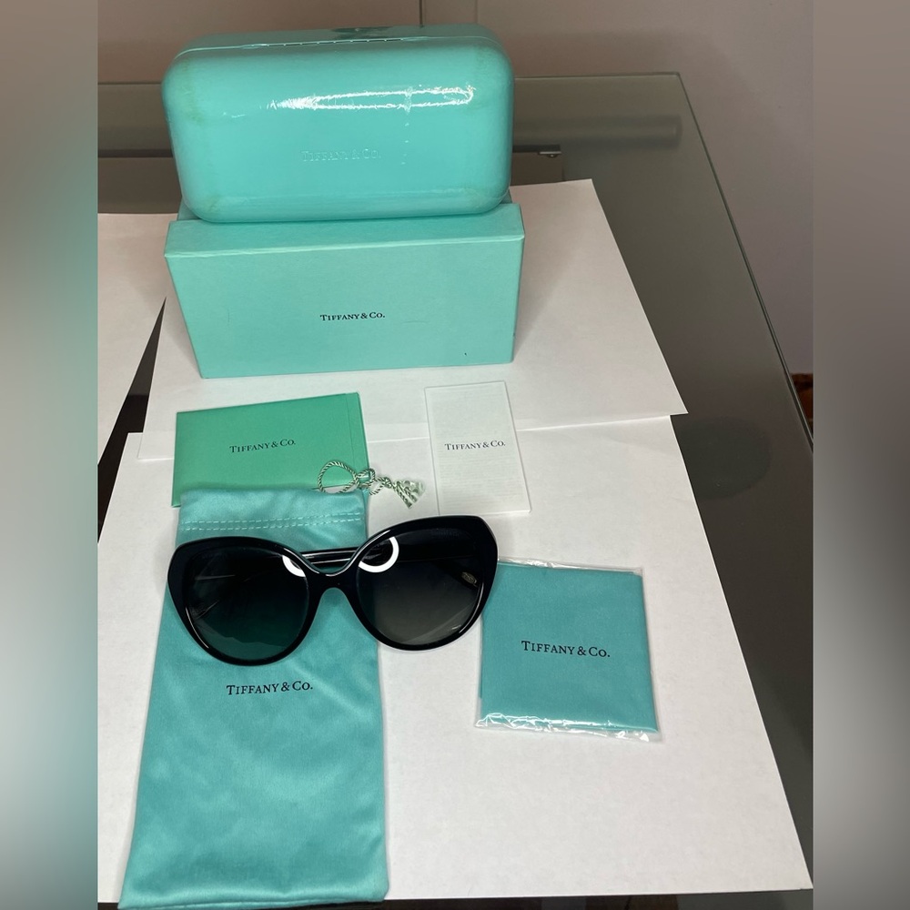Tiffany & Co. Black Sunglasses with Blue Accents